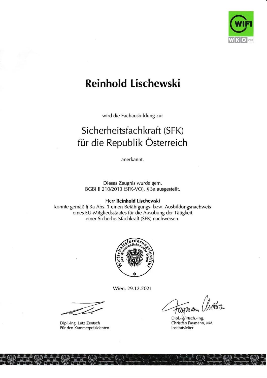 AGESI - Arbeitsschutz - Gesundheitsschutz - Sicherheitsberatung - Zertifikat